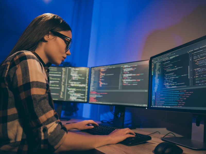 uma garota programando